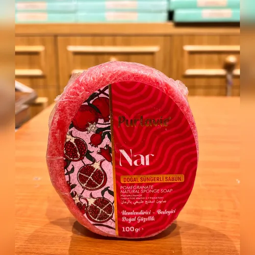 Süngerli Doğal Sabun Nar 100 gr.